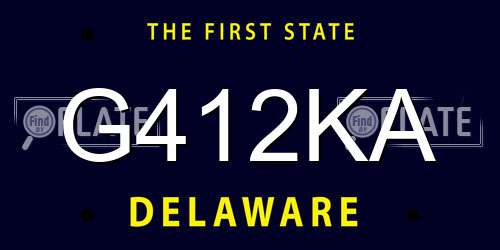 G412KA Delaware License Plate