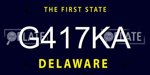 G417KA Delaware License Plate