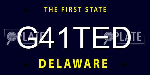 G41TED Delaware License Plate