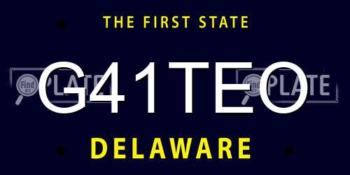 G41TEO Delaware License Plate