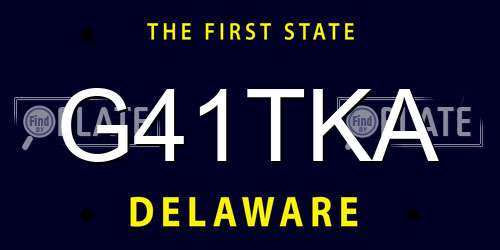 G41TKA Delaware License Plate