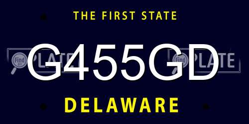 G455GD Delaware License Plate