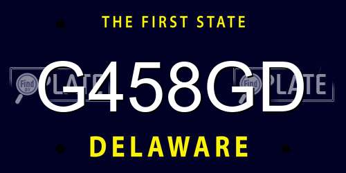 G458GD Delaware License Plate