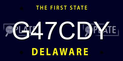 G47CDY Delaware License Plate
