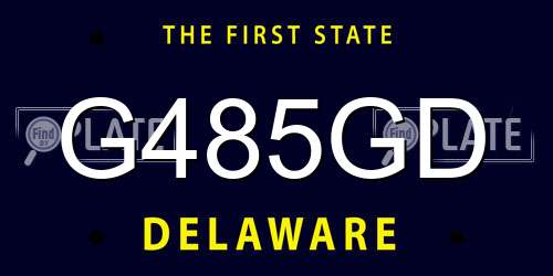 G485GD Delaware License Plate