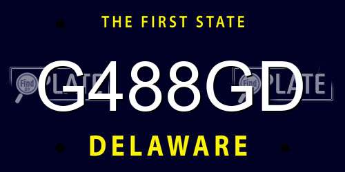 G488GD Delaware License Plate