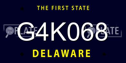 G4K068 Delaware License Plate