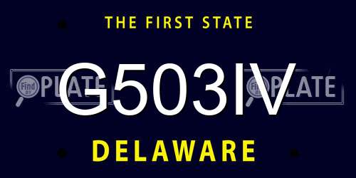 G503IV Delaware License Plate