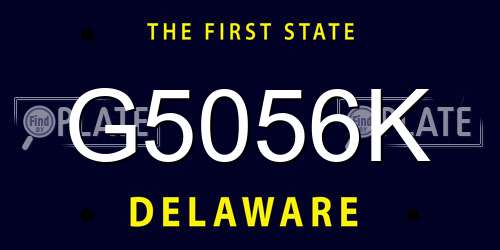 G5056K Delaware License Plate