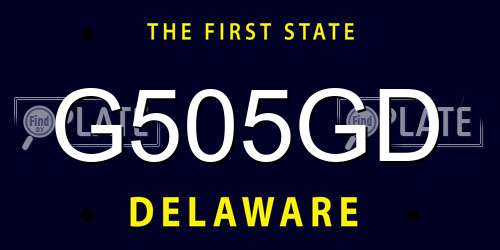 G505GD Delaware License Plate