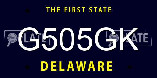 G505GK Delaware License Plate