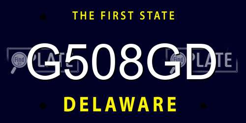G508GD Delaware License Plate