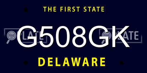 G508GK Delaware License Plate