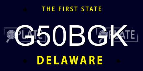 G50BGK Delaware License Plate