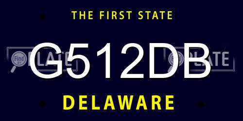 G512DB Delaware License Plate