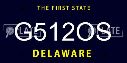 G512OS Delaware License Plate