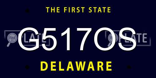 G517OS Delaware License Plate