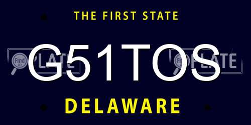 G51TOS Delaware License Plate