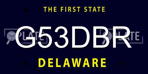 G53DBR Delaware License Plate