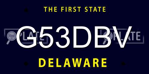 G53DBV Delaware License Plate