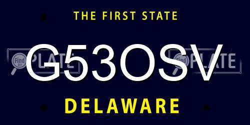 G53OSV Delaware License Plate