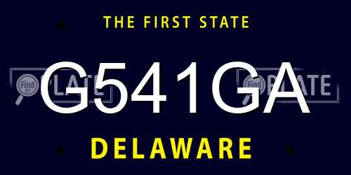 G541GA Delaware License Plate