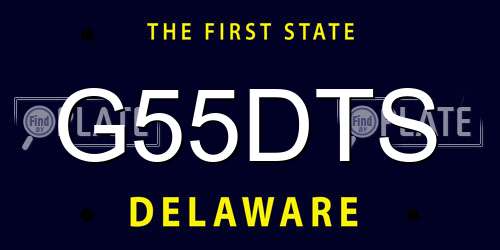 G55DTS Delaware License Plate