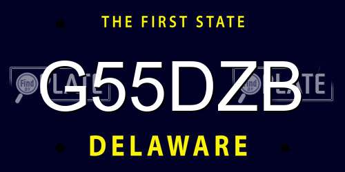 G55DZB Delaware License Plate