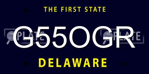 G55OGR Delaware License Plate