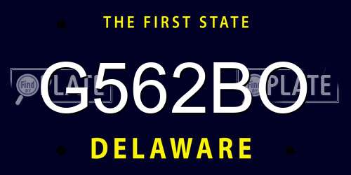 G562BO Delaware License Plate