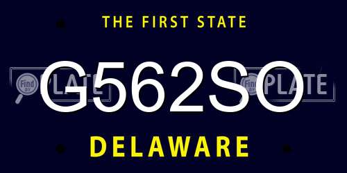 G562SO Delaware License Plate