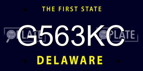 G563KC Delaware License Plate