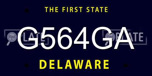 G564GA Delaware License Plate