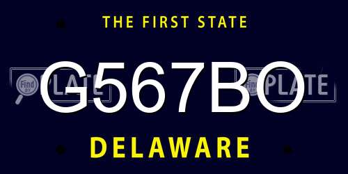 G567BO Delaware License Plate