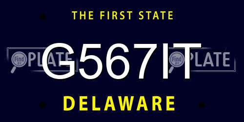 G567IT Delaware License Plate