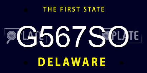 G567SO Delaware License Plate