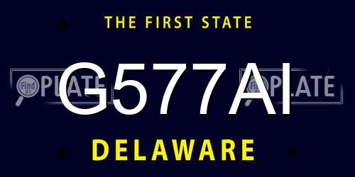 G577AI Delaware License Plate