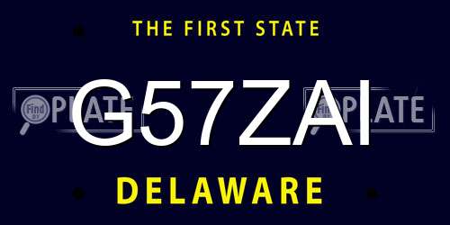 G57ZAI Delaware License Plate