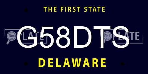 G58DTS Delaware License Plate