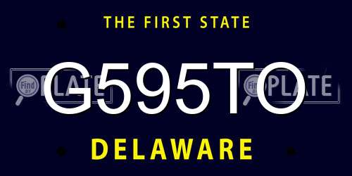 G595TO Delaware License Plate