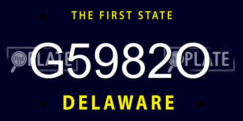 G5982O Delaware License Plate