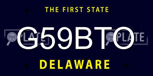 G59BTO Delaware License Plate
