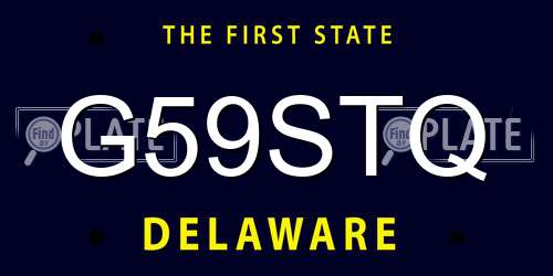 G59STQ Delaware License Plate