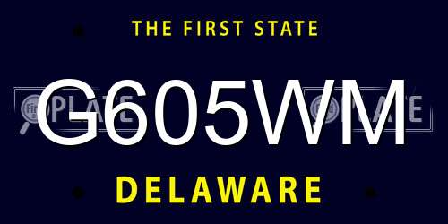G605WM Delaware License Plate