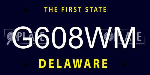 G608WM Delaware License Plate