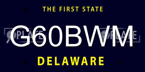 G60BWM Delaware License Plate