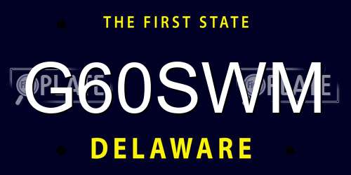 G60SWM Delaware License Plate