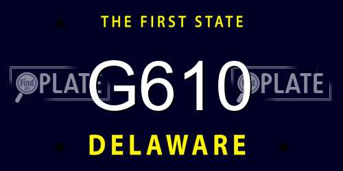 G610 Delaware License Plate