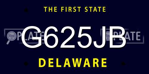 G625JB Delaware License Plate