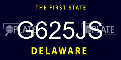 G625JS Delaware License Plate